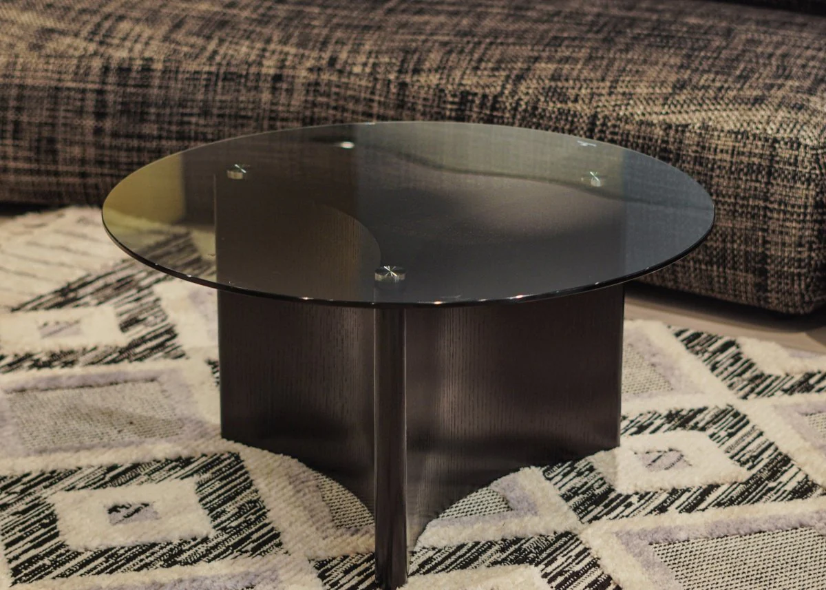 طاولة قهوة زجاجية - مستديرة - Image 3